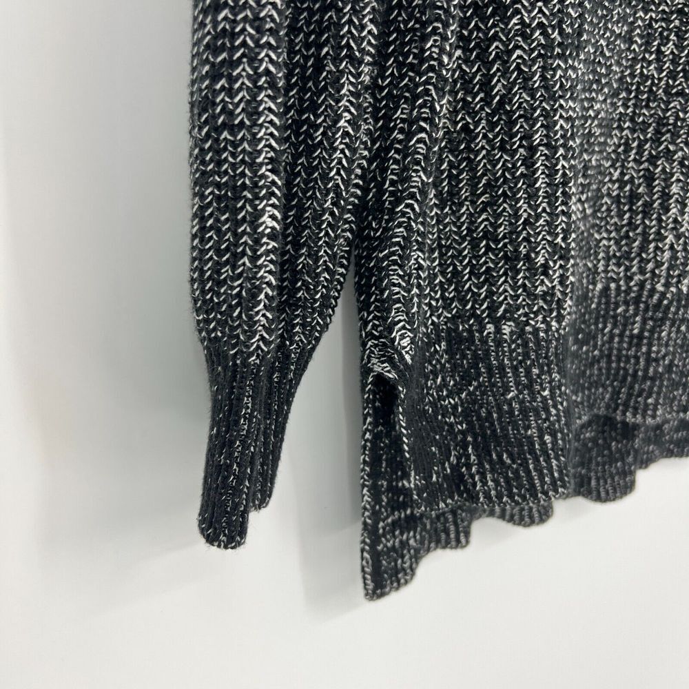 ELLEN TRACY Sweater Womens Size S Black Marled Raglan Long Sleeve High Low - Picture 6 of 10
